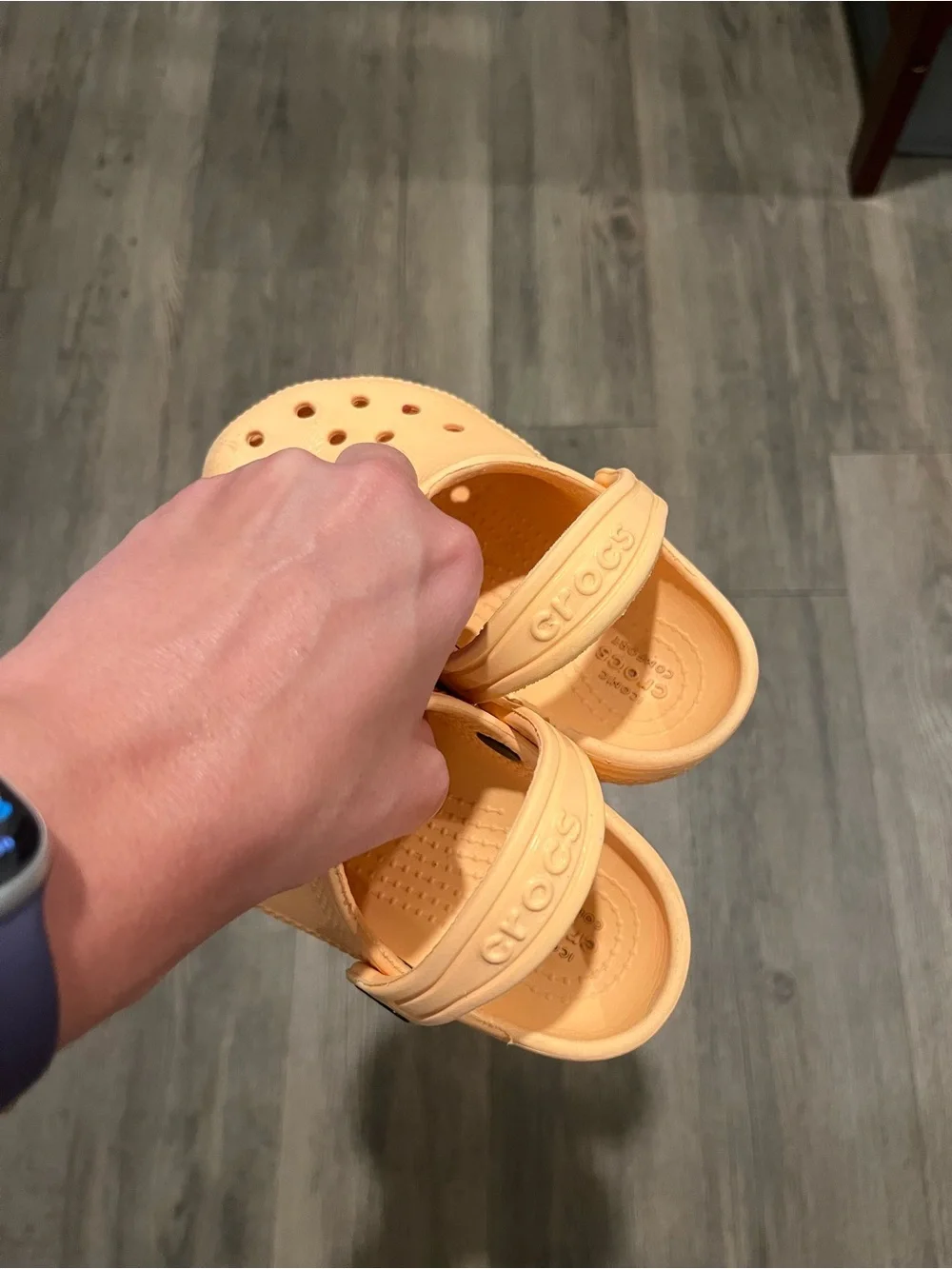 Toddler Crocs in Peach